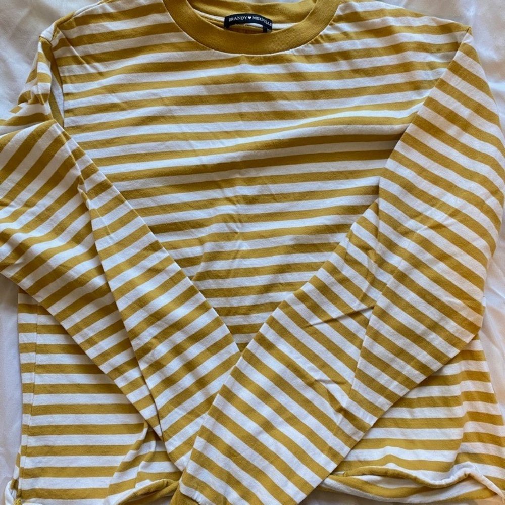 Brandy Melville/John Galt yellow striped crewshirt